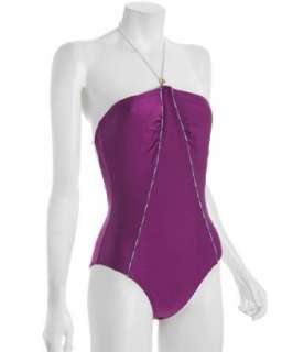 Brette Sandler Swimwear raspberry Veronica halter one piece swimsuit 