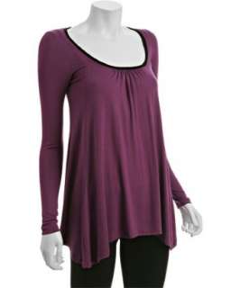 Casual Couture by Green Envelope purple jersey scoop neck hi low hem 