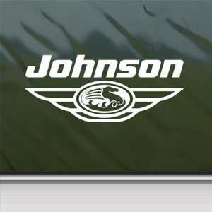  Johnson Outboard White Sticker BOAT CRUISER Laptop Vinyl 