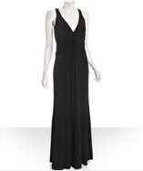 Outfit: Laundry by Shelli Segal black jersey v neck long dress 