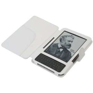  White Color Leather Cover Case for  Kindle 3 3G + Wi 
