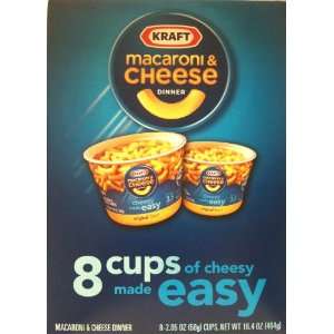 Kraft Macaroni & Cheese Dinner 8 2.05oz Cups of Cheesy Made Easy