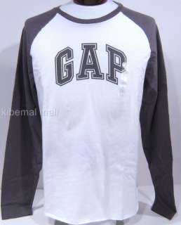 NWT~GAP Logo Mens Baseball T Shirt Raglan Long Sleeves  