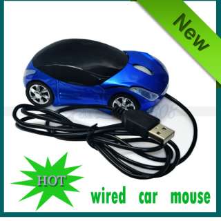 USB 3D Blue Car Shape Optical mouse Mice for Laptop PC  