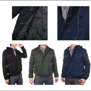 Mens Hooded Casual Jacket Hooedie Slim Coat Outerwear  
