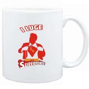  Mug White  I Luge. Whats your superpower?  Sports 