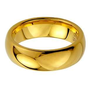 7mm Mens Cobalt Free Tungsten Carbide Gold Plated COMFORT FIT Wedding 