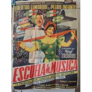 Original Mexican Movie Poster Escuela De Musica Pedro Infante Libertad 