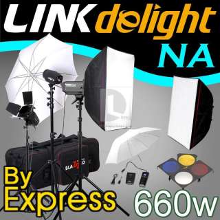 Flash Kit 660w 110 Photography Studio Strobe Light D4QA  