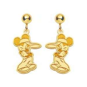  14K Gold Disney Mickey Mouse Dangle Earrings Jewelry