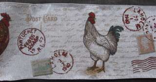 Red Rooster Poulet Chicken Tapestry Table Runner 72  