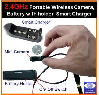 Portable Mini 2.4GHz SPY Wireless Camera, 4200mAh Batteries, Clip 