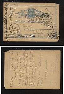 Portugal Angola postal card to Germany 1900 nice cancels  