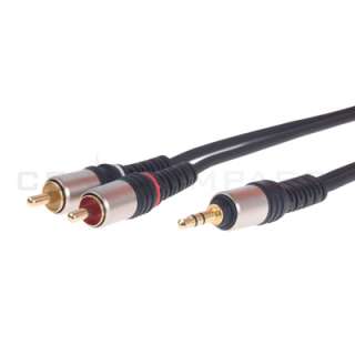   5mm 1/8 Plug Stereo Plug 2 RCA Hook Cable Y Adapter Male  