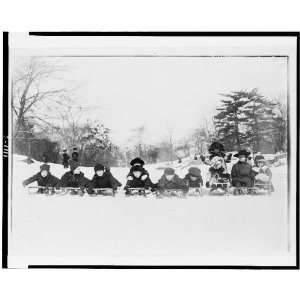  Photo Children on sleds in Central Park, New York City 