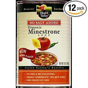 Health Valley Organic Minestrone Soup With Salt, 15 Ounce Cans (Pack 