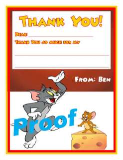 Set of 10 Tom & Jerry Personalized Thank You Cards  