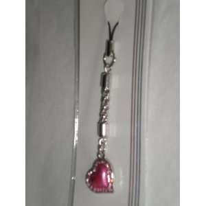   or Cell Phone Pink Heart Charm, Pink Gems, 3 Inches 