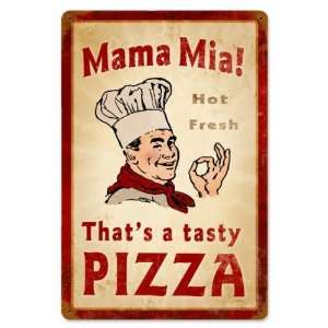  Mama Mia Pizza Food and Drink Vintage Metal Sign   Victory 