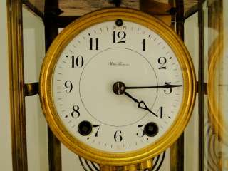 Antique Seth Thomas Gilt Spelter Fancy Case Crystal Regulator Clock 