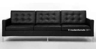   danish retro 3 seat flora sofa lc2 black italian full leather  