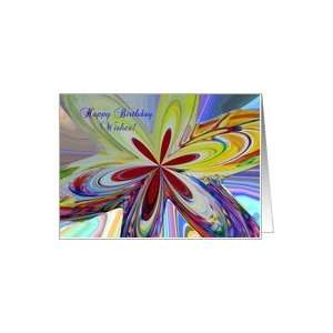  Happy Birthday Wishes, Psychedelic Flower Card Health 