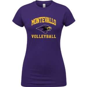 Montevallo Falcons Purple Womens Volleyball Arch T Shirt  