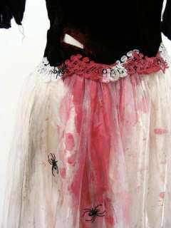   ZOMBIE DRESS w/ Spiders Dead Prom Queen Halloween Costume S 5  