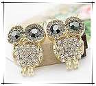 NEW Bling Bling Crystal Big Eye Owl Earrings Stud