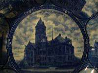 Rowland & Marsellus Flow Blue Plate Souvenir Of Williamsport PA  