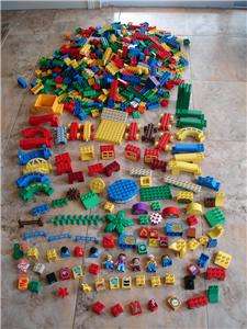   LEGO DUPLO BLOCKS FIGURES, TRAIN VEHICLES AND STORAGE TABLE  