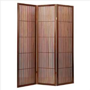  3 panel tropical room divider screen with solid wood frame 