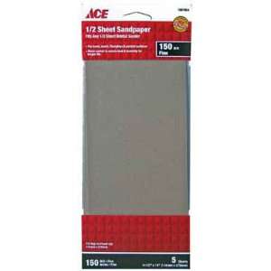  Sandpaper, Aluminum Oxide, Fine 150 Grit, 5 Pack, For 1/2 