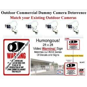 DUMMY CAMERA   4 Outdoor Dummy Cameras, Signs, Decals & Yardstake 