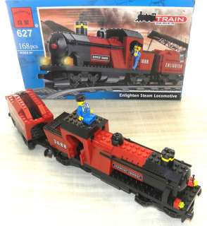 627 Enlighten Building Blocks Train city Toy Series Steam Locomotive 