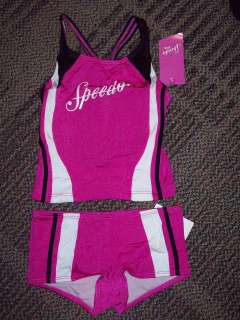 NWT NEW Girls Speedo Two Piece Pink Tankini Swimsuit sizes 14 and 16 