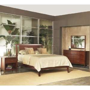  Nevis Low Profile Sleigh Bedroom Set in Spice (King) by 