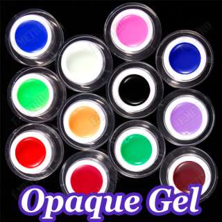 12 Diff Colors of Opaque UV Gel Set for Professional Acrylic Nail Art 