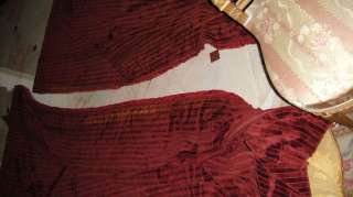 FRENCH ANTIQUE DRAPES CURTAINS 96 TALL THICK RICH VELVET 4 PANELS 