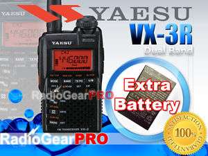 YAESU VX 3R VHF+UHF DUAL BAND Radio +Spare Battery VX3R  