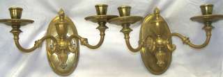   Antique Fancy Brass Double Arm Wall Sconce Candle Holder Light Fixture
