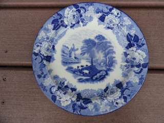 Vintage Woods ware Enoch Wood English blue white plate  