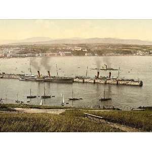   Poster   Douglas harbor with steamers Isle of Man England 24 X 18