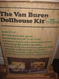 Vtg Lrg NIB The Van Buren Retired Greenleaf Wooden/Wood Dollhouse Kit 