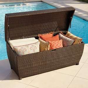  Wicker Outdoor Storage Chest   Small   Frontgate