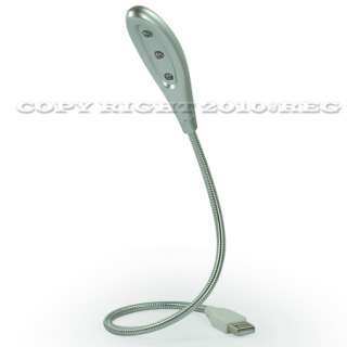 NEW WHITE 3 LED LIGHT BULB MIC WITH STAND FOR PC LAPTOP  