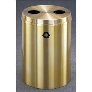 Glaro RecyclePro Satin Brass Cover Dual Purpose Recycle Receptacle w 