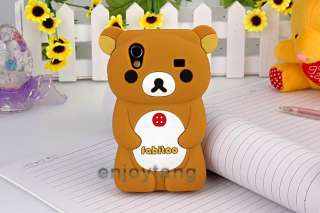 Bear 3D TPU soft silicone case cover fr Samsung Galaxy Ace S5830 brown 