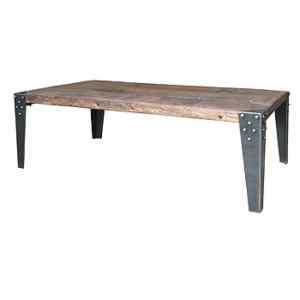 Casteele coffee table old reclaimed wood raw steel legs  