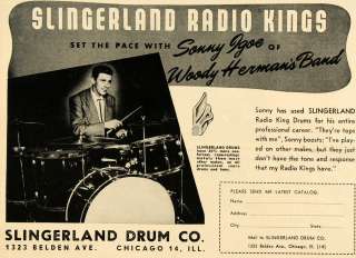   Slingerland Drums Sonny Igoe Woody Herman Radio   ORIGINAL ADVERTISING